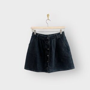 ZARA Black Denim Button Up Skirt (Sz XS)